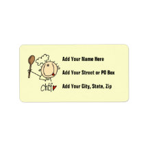 Male Chef Custom Address Labels