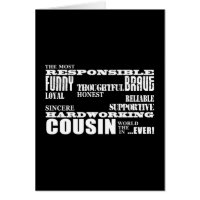 Male Cousins Best Greatest Cousin 4 him Qualities Greeting Card