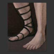 Male Feet with Roman Sandal posters