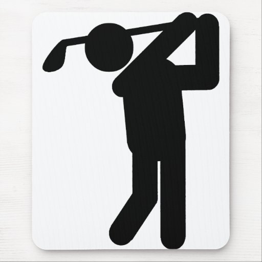 Male Golfer - Golf Symbol Mouse Pads