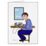 Male Ham Operator - Brown Hair Cards