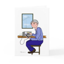 Male Ham Operator - Gray Hair Greeting Card