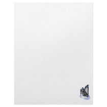 Male Harp Player Graphic Image Design Strings Custom Letterhead