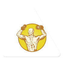 male human anatomy body builder flexing muscle sticker