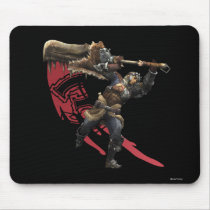 Male Hunter with great sword & hunter's armor Mouse Pads
