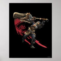 Male Hunter with great sword & hunter's armor Poster