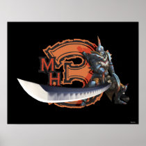 Male hunter with long sword & lagiacrus armor print