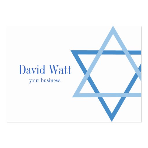 Male Jewis Star of David Business Card (front side)
