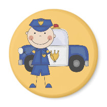 Male Police Officer Tshirts and Gifts magnets by stick_figures Male Police Officer Tshirts and Gifts magnets