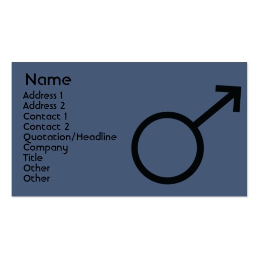 Male Sign - Business Business Card Template