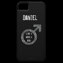 Male Sign/Faux Metal+Name casemate cases