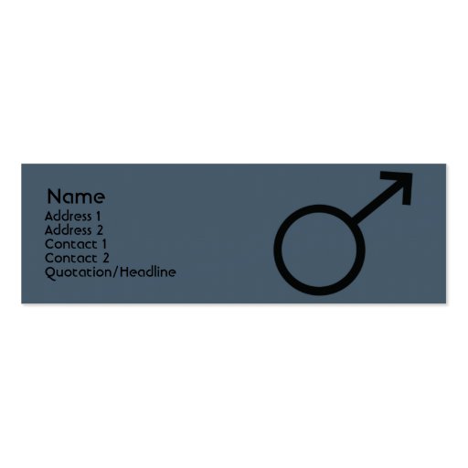 Male Sign - Skinny Business Card (front side)