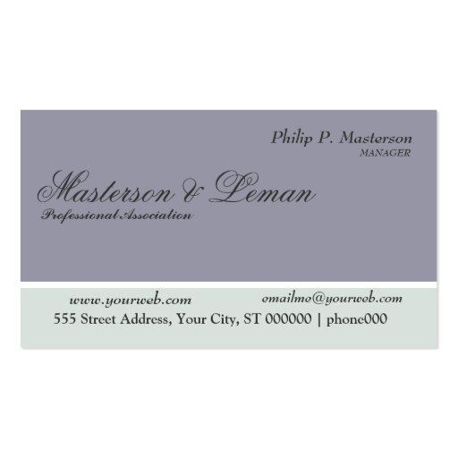 Male Slick  Designs Trendy Colors Great Impression Business Card Templates (front side)