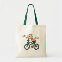 Male Stick Figure Bicyclist Tshirts and gifts Bag