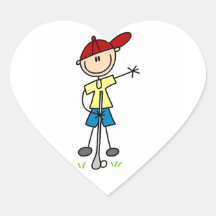 Male Stick Figure Golfer Stickers