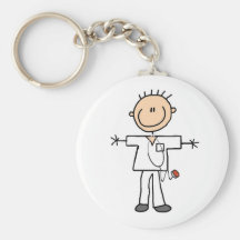 Male Stick Figure Nurse Key Chain