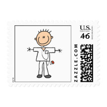 Male Stick Figure Nurse Postage