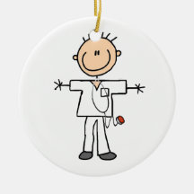 Male Stick Figure Nurse T-shirts and Gifts Ornament