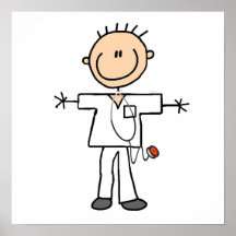 Male Stick Figure Nurse T-shirts and Gifts Print