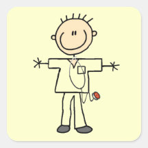 Male Stick Figure Nurse T-shirts and Gifts Stickers