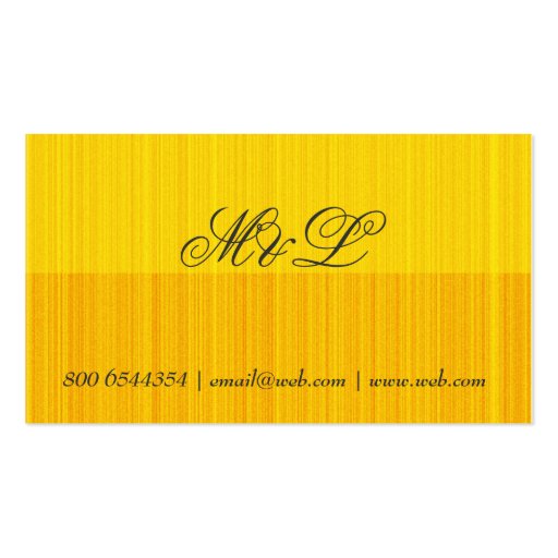 Male SunshineTextured Gold Monogram  Designs Business Cards (back side)