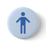 Male symbol, blue man on lighter blue button