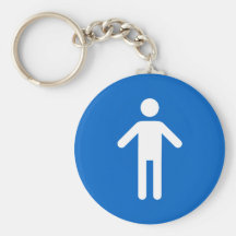 Male symbol, classic blue and white keychain