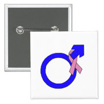 Male Symbol of Breast Cancer Support Button