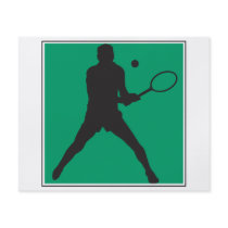 male tennis player silhouette design full color flyer