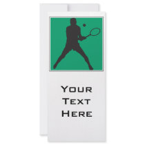 male tennis player silhouette design personalized rack card