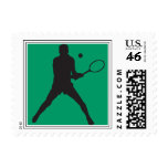 male tennis player silhouette design stamps