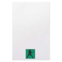 male tennis player silhouette design customized stationery