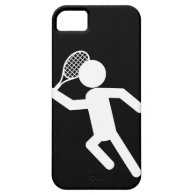 Male Tennis Player - Tennis Symbol (on Black) iPhone 5 Cover