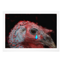 Male Turkey Tom Headshot with drawn tear Custom Invites