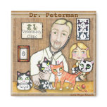 Male Veterinarian &Kittens  Fridge Magnet