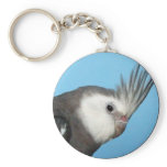 Male Whiteface Cockatiel Keychain