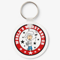 Male World's Worst BBQ-er Keychain