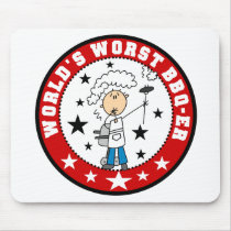 Male World's Worst BBQ-er Mousepad by stick_figures Male World's Worst BBQ-er Mousepad
