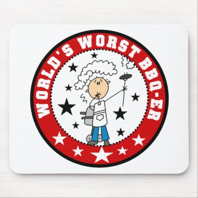 Male World's Worst BBQ-er Mousepad by stick_figures