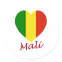 Mali Flag Heart stickers