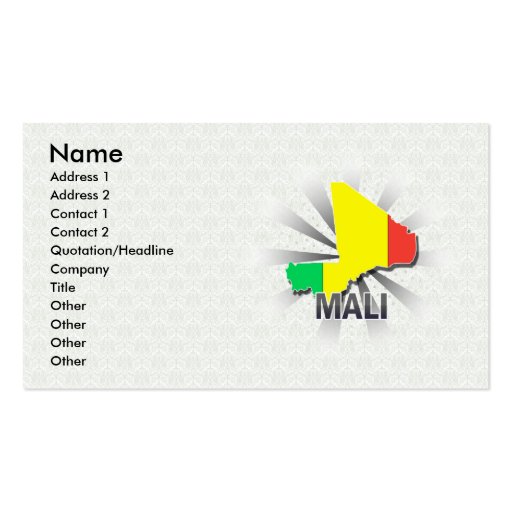 Mali Flag Map 2.0 Business Card (front side)