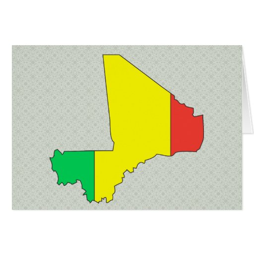 Mali Flag Map full size Card