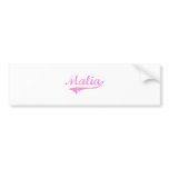 Malia Classic Style Name Bumper Sticker