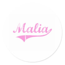 Malia Classic Style Name Round Sticker