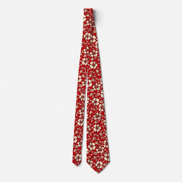 Malia Hibiscus Hawaiian Pareau Print Tie 3/3