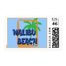 Malibu Beach Palm Tree Postage Stamp