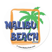 Malibu Beach Palm Tree Sticker