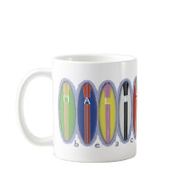 Malibu Beach Surfboards mugs by malibutees Malibu Beach Surfboards mugs
