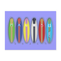 Malibu Beach Surfboards Post Card