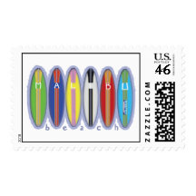 Malibu Beach Surfboards Stamps